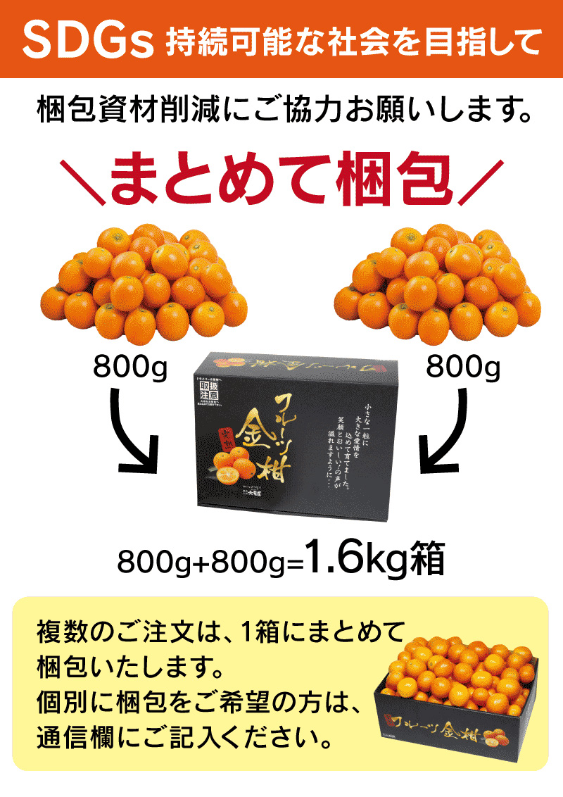 初回限定・広告の品】完熟フルーツ金柑 800g 1,990円 ＜同住所に2箱