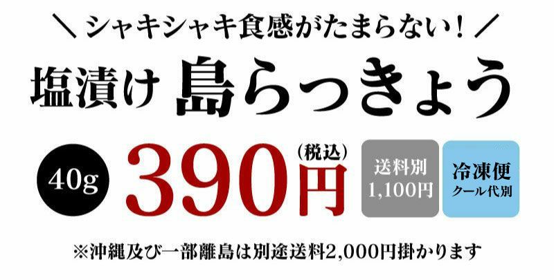 島らっきょう 塩漬け 1袋×40g 沖縄産 島野菜 沖縄特産 ＜送料別・クール代別・冷凍便と同梱可＞ 大嶌屋（おおしまや） | おおしま屋（大嶌屋）