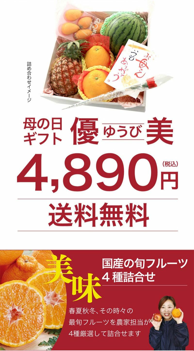 母の日 2023 フルーツ ギフト 詰め合わせ 送料無料 旬果 4種 ギフト