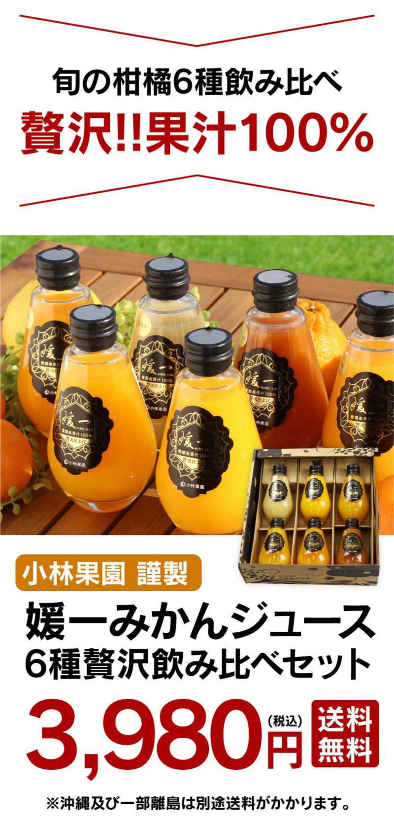 媛一みかんジュース6種贅沢飲み比べセット