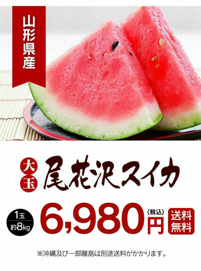 尾花沢大玉スイカ 1玉 約8kg