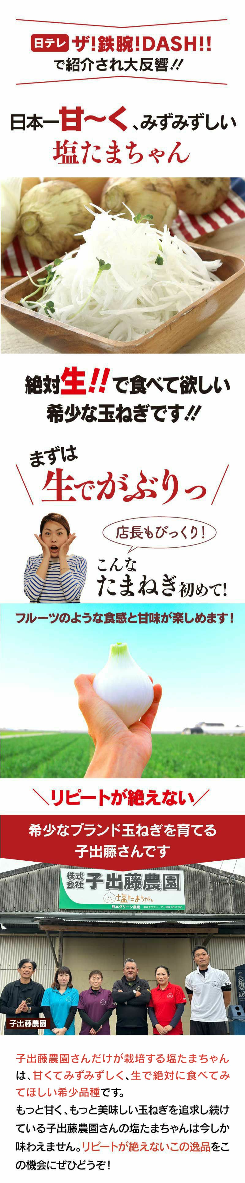 塩たまちゃん 4kg 送料無料 熊本産 子出藤農園の塩たまねぎ 3月下旬より順次出荷 ＜送料無料・農家直送・同梱不可＞新たまねぎ 新玉ねぎ タマネギ  玉葱