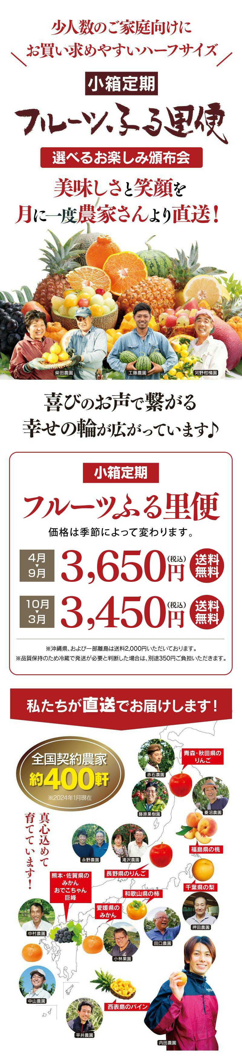 フルーツふる里便 ＜小箱＞ 【定期便】 送料無料 果物 定期コース 頒布