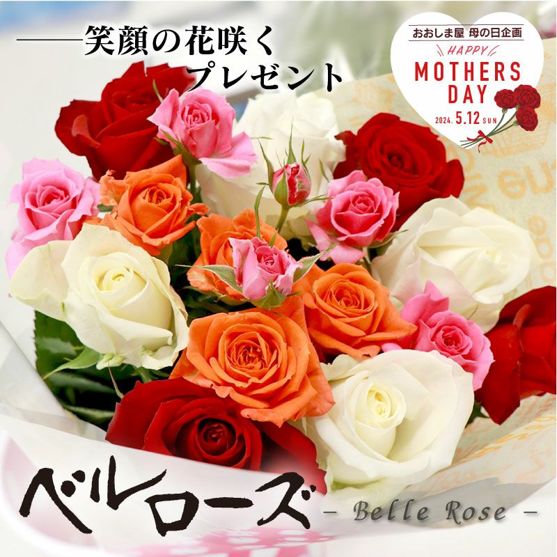 母の日 ベルローズセット 村上バラ園 送料無料 バラ10本×花咲くもなか