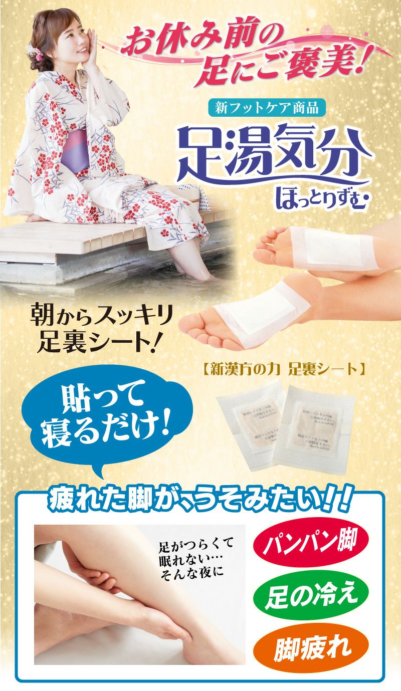 足湯気分 新漢方の力 ほっとりずむ 1箱（10枚入り5足分 ※足ふきシート